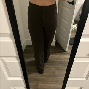 Dark khaki green dress pants